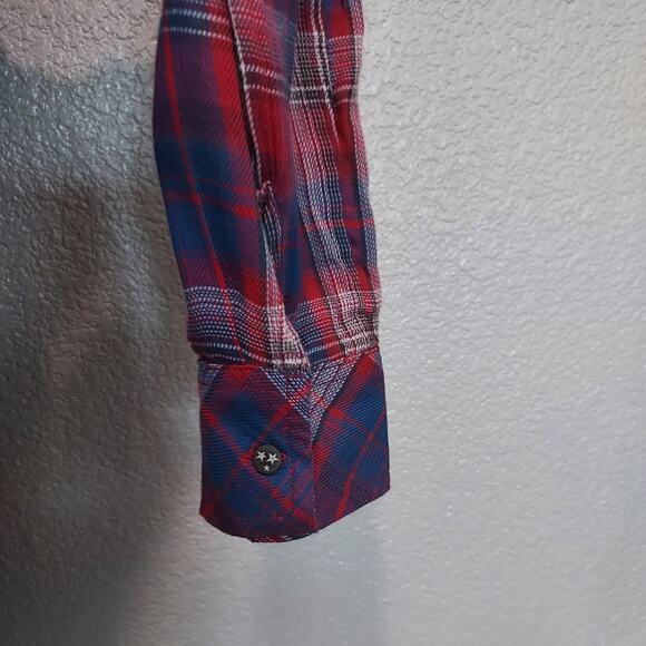 NEW William Rast Red & Blue Plaid Button Down Size S - Picture 8 of 11